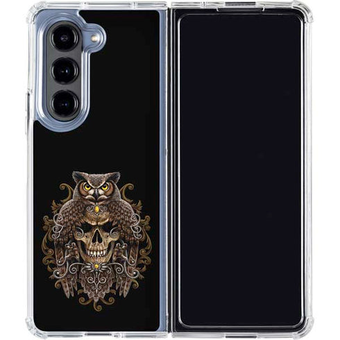 Skull and Owl by Sarah Richter Galaxy Z Fold5 5G Clear Case